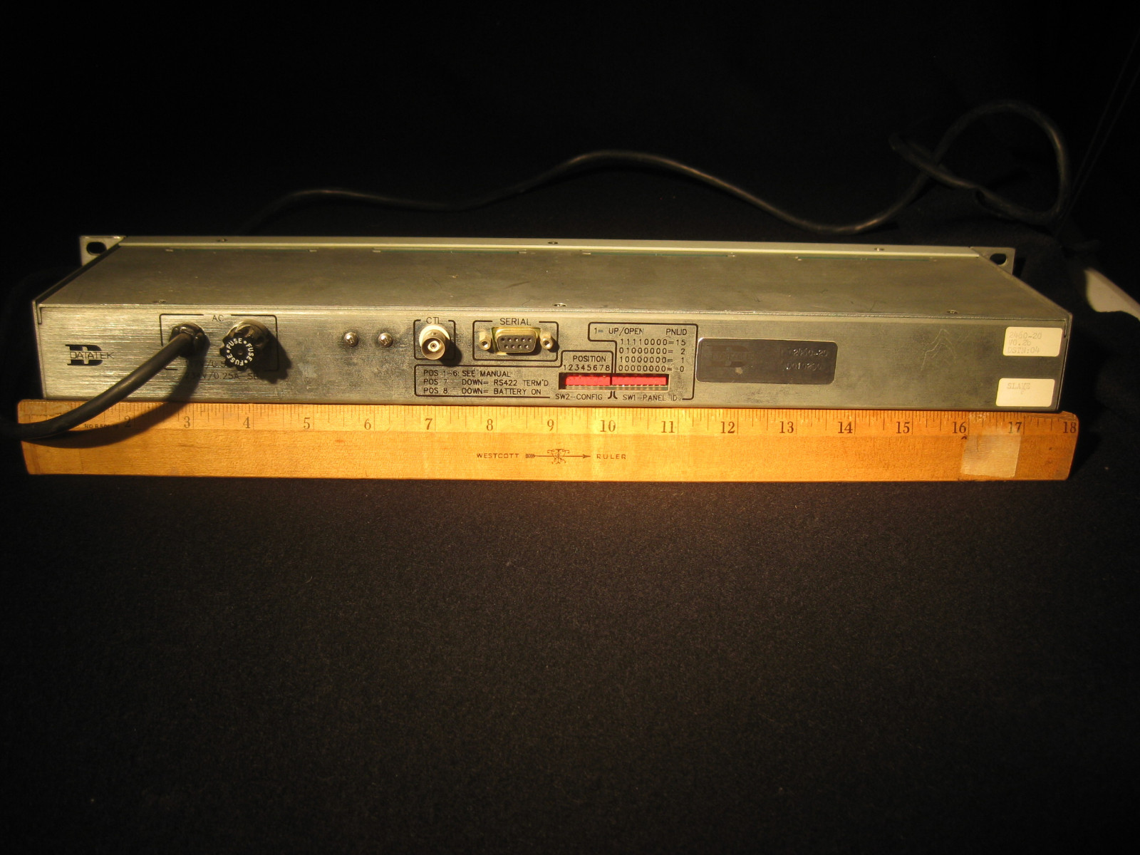 Datatek D2460-20 Routing Switcher Remote Rack Mount Panel