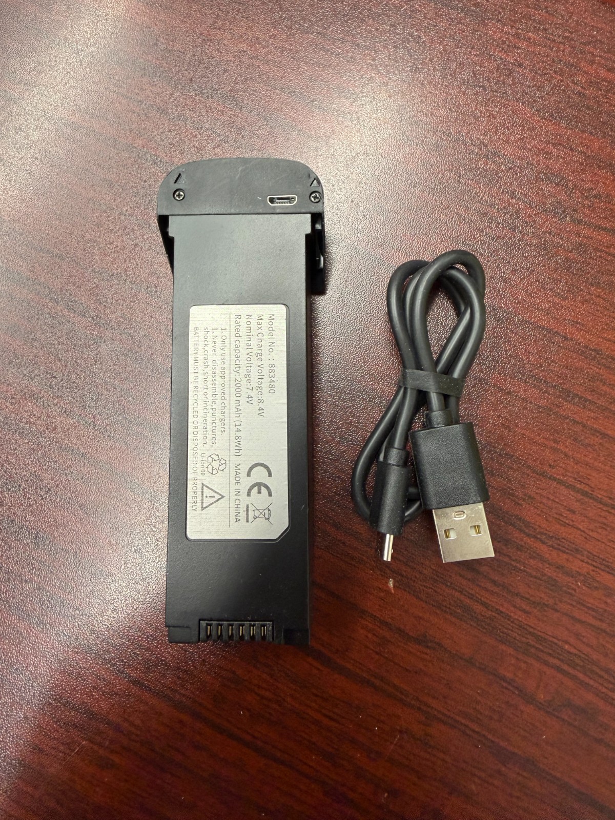 Drone battery for Snaptain SP550, battery Model 883480 ; 7.4V 2000mAh  14.8Wh
