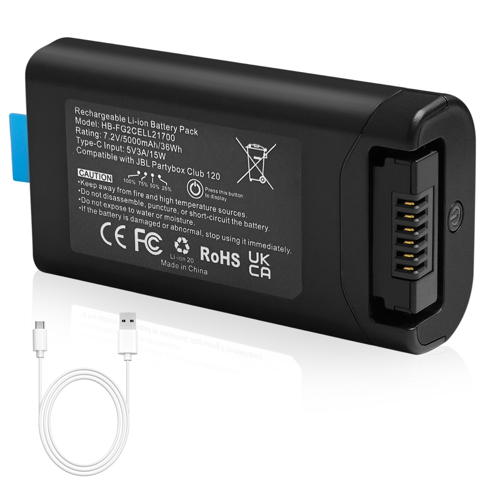 NEW 7.2V 5000mAh Replacement Battery for JBL PartyBox Encore 2 JBLBATTERY200
