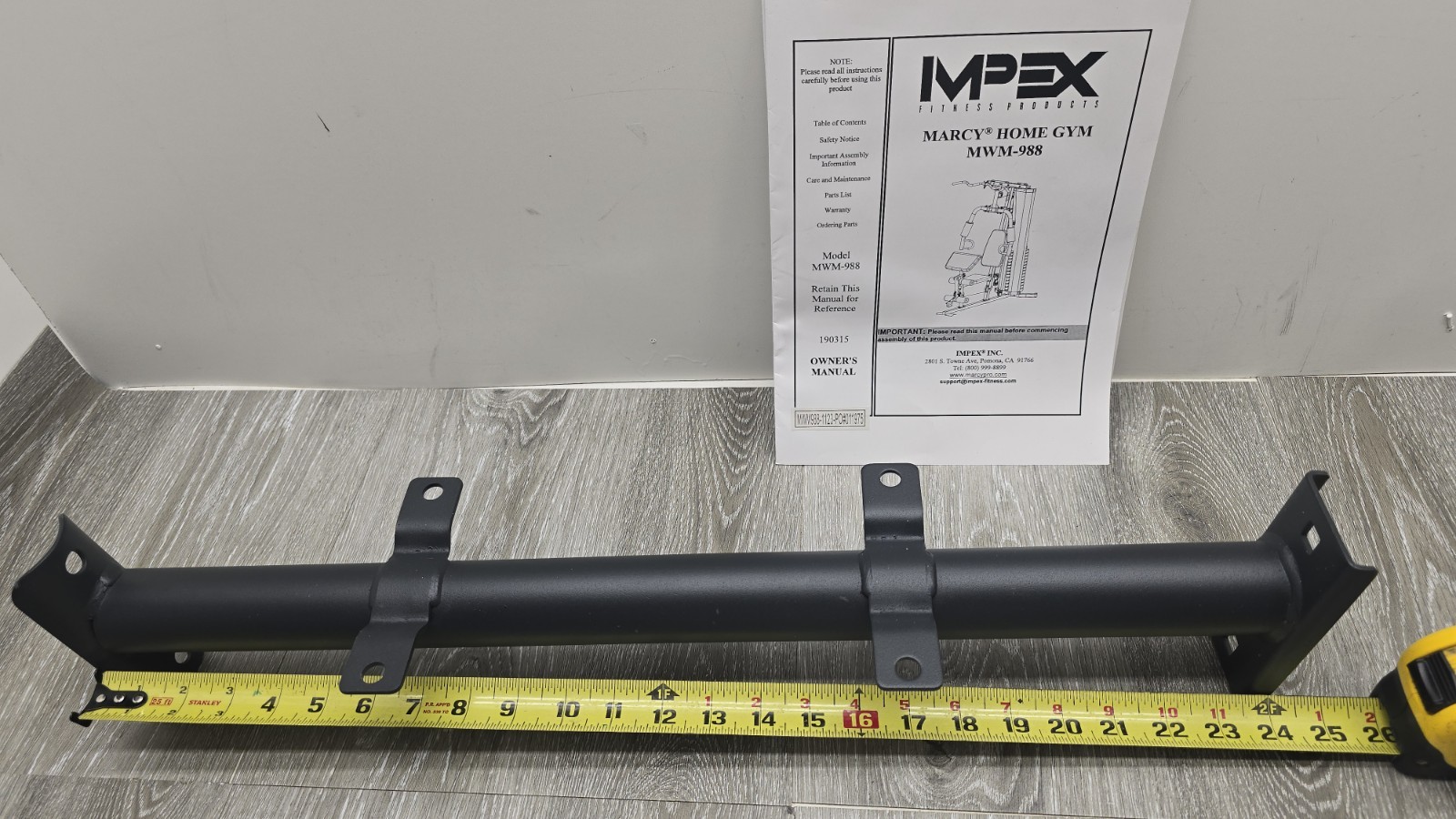 Marcy Home Gym OEM Seat Support Part #6 for MWM-988, 989 Brand New