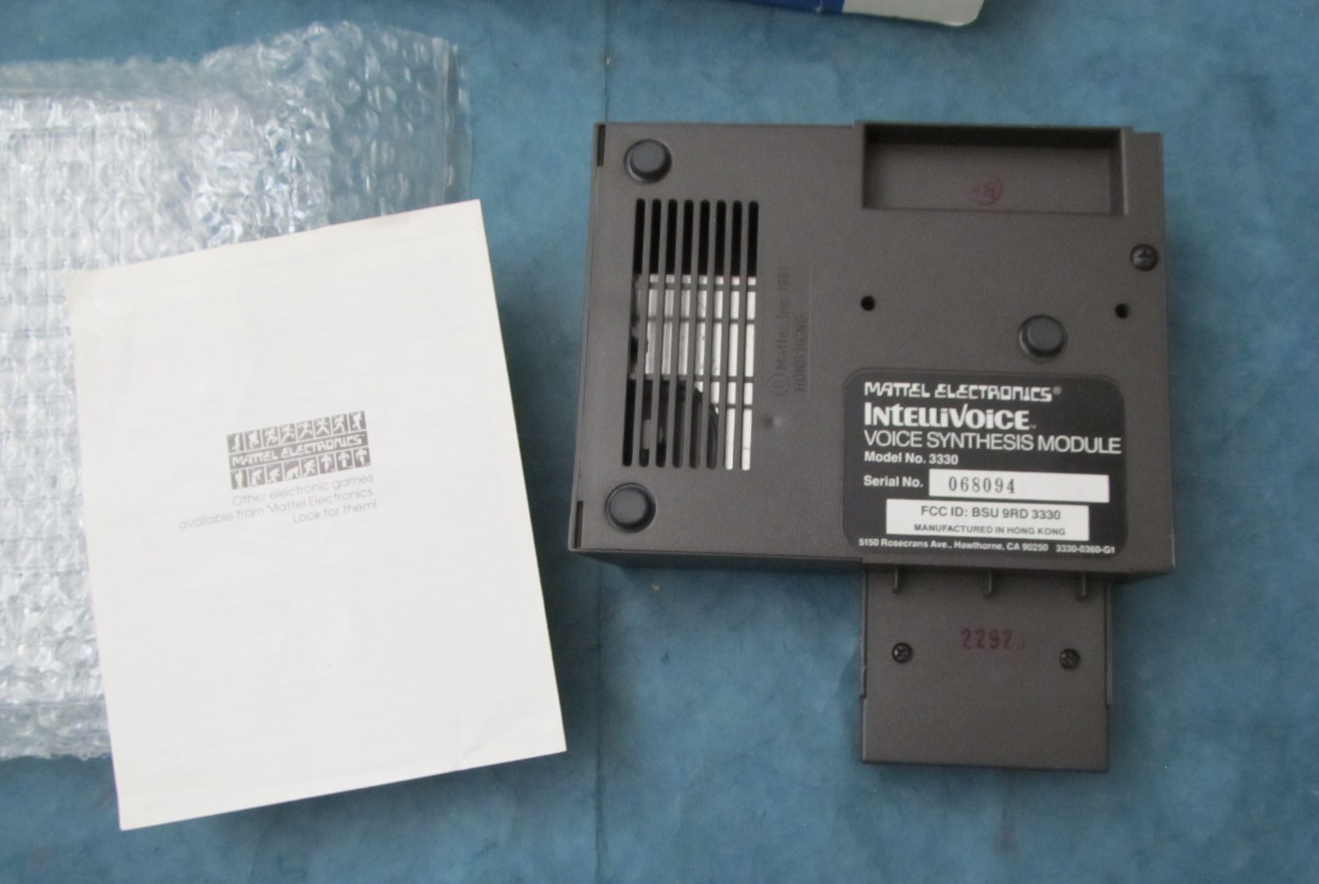 Vintage 1981 Electronics voice synthesis module by Mattel Electronics