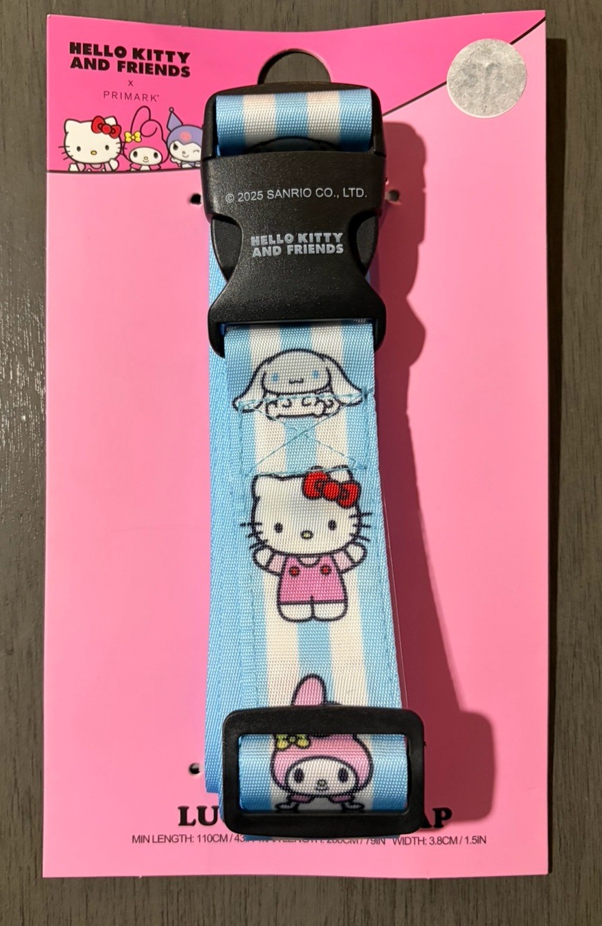 Sanrio Hello Kitty and Friends x Primark Blue & White Stripe Luggage Strap