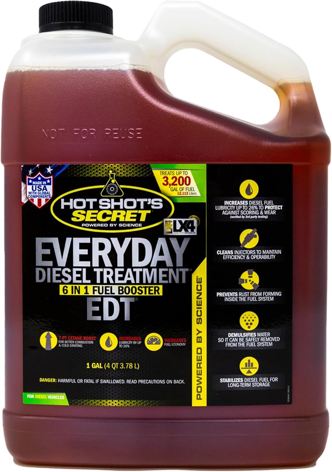 Hot Shot's HSSEDT01G Diesel Treatment- EDT 1 Gallon - Treats Up to 3,200 Gallons