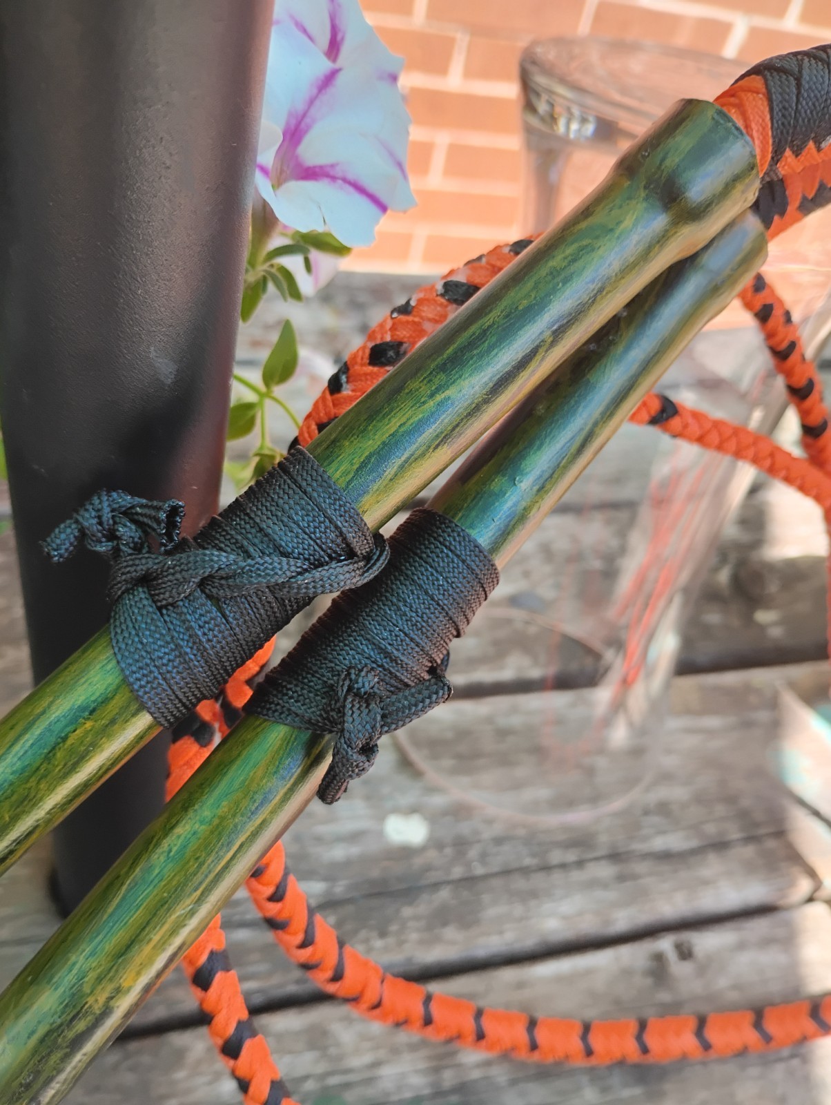 Whip set, 5ft, Custom, Black and Orange, Garfield