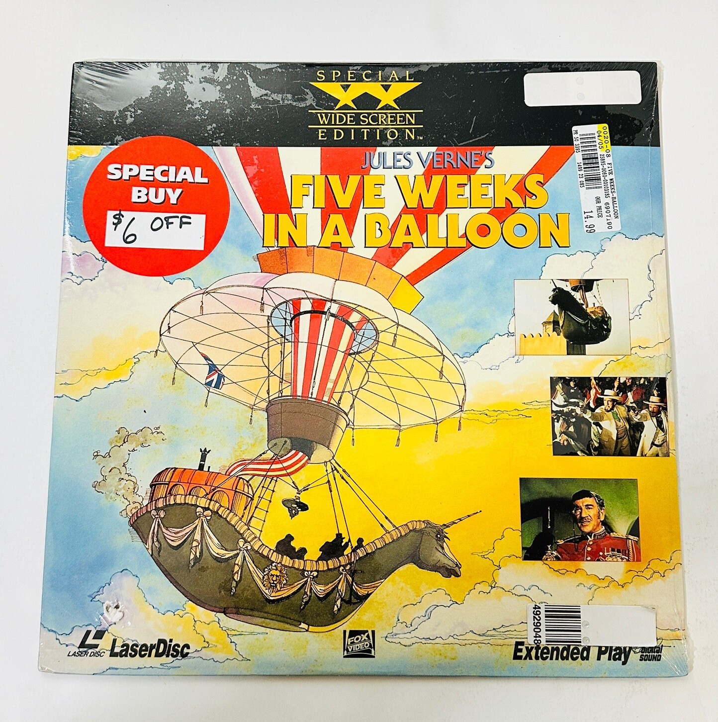 Five Weeks In A Balloon, 1962 (Laserdisc, 1990, Fox Video) Jules Verne, Sealed!