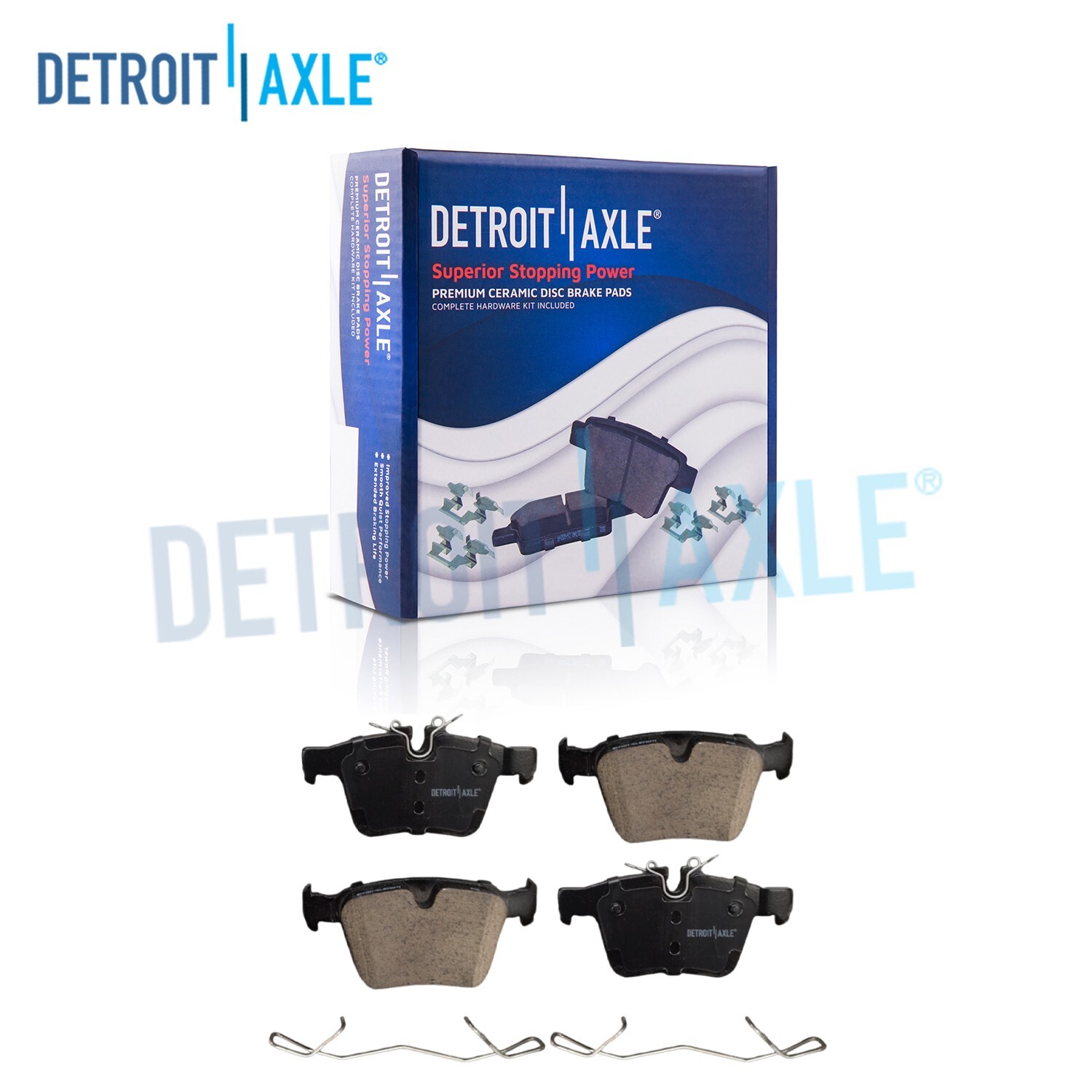 Rear Ceramic Disc Brake Pads w/ Hardware for XC90 S60 XC60 XF XE Discovery Sport