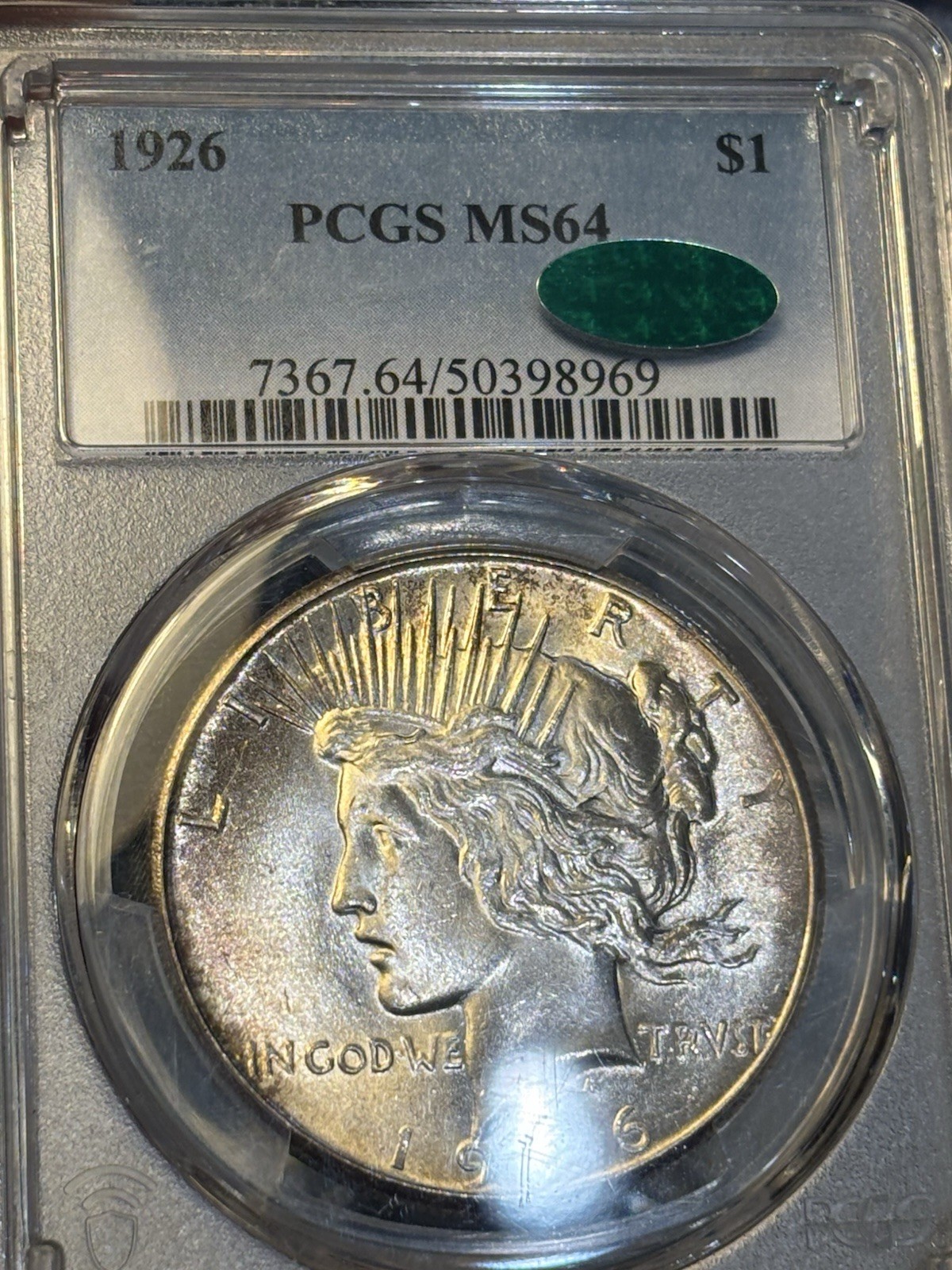1926 P Peace Dollar Gorgeous MS 63 Cac Sticker Key Date