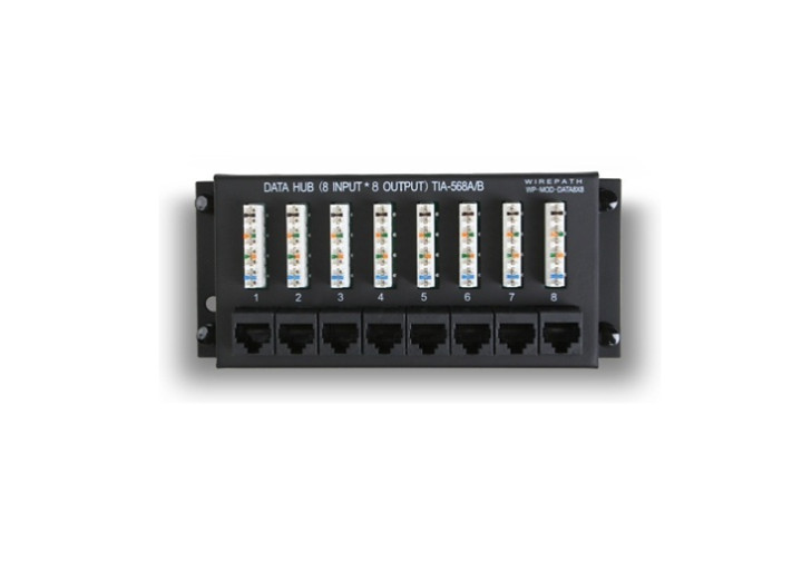 Wirepath Data Patch Module WP-MOD-DATA8x8, 110 punchdown to RJ45 Jack Connection