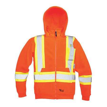 VIKING 6420JO-M Safety Fleece Hoodie, Orange, M