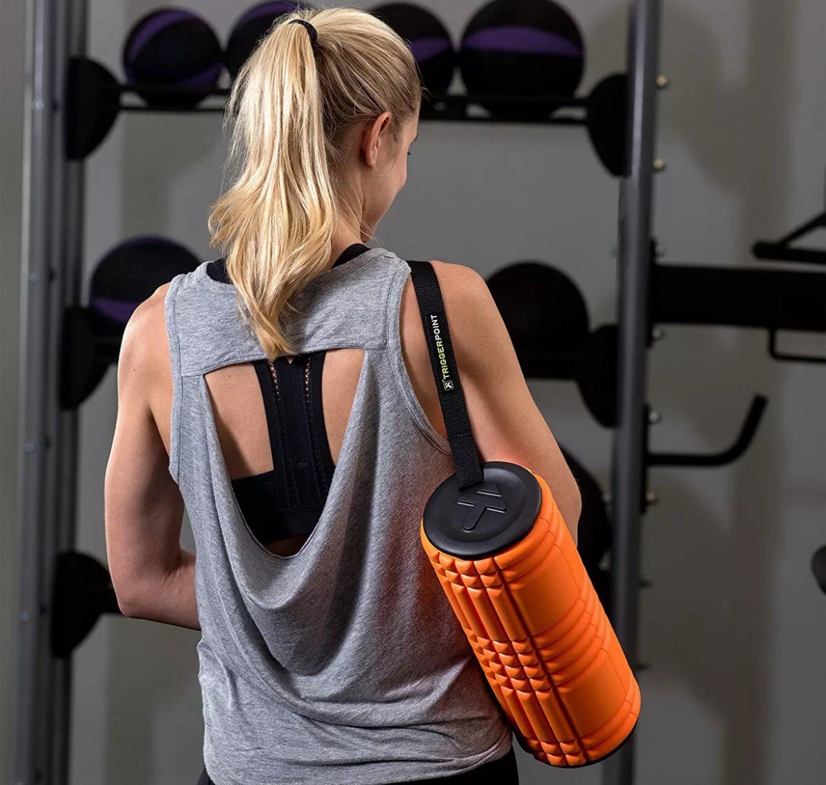 Trigger Point Grid Foam Roller GRID Caps and Strap - Black TriggerPoint NEW