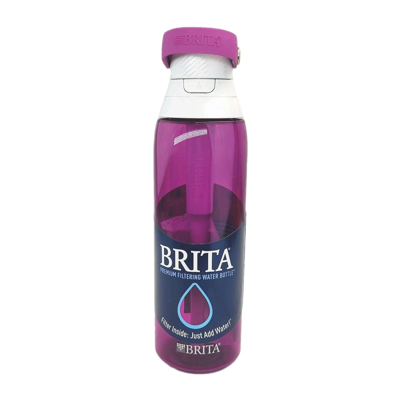 Brita Purple Premium Water Bottle With Filter Hard Sided, BPA Free 26 oz