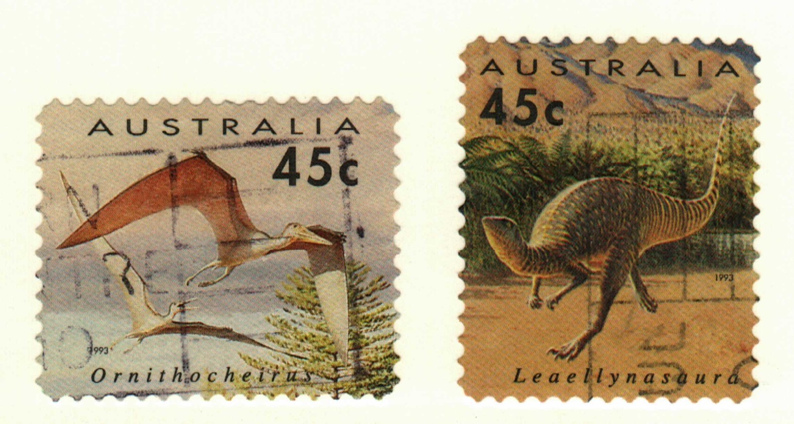 Australia #1348-9 used Dinosaurs
