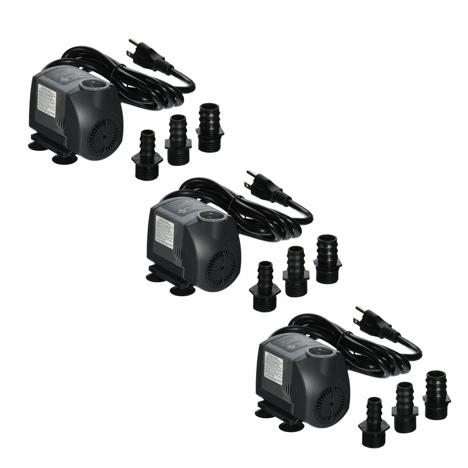 3 Pack Jebao FA-750 150GPH Submersible Water Fountain Pump Powerhead Hydroponic