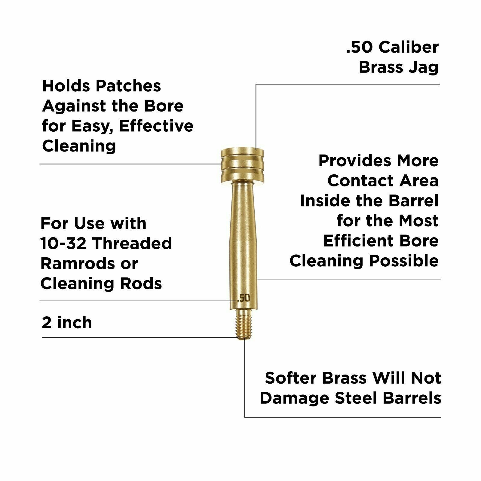 ALLEN Thunder Cloud, Muzzleloader .50 Cal Brass Jag 10-32 2” NEW