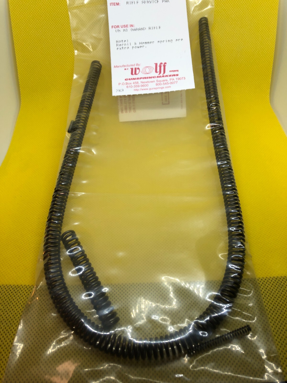 M1 Garand Extra Power Spring Kit 4 Springs Service Pack Pak Kit NEW by WOLFF!