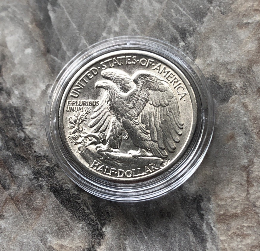 1945-S UNCIRCULATED WALKING LIBERTY SILVER HALF DOLLAR