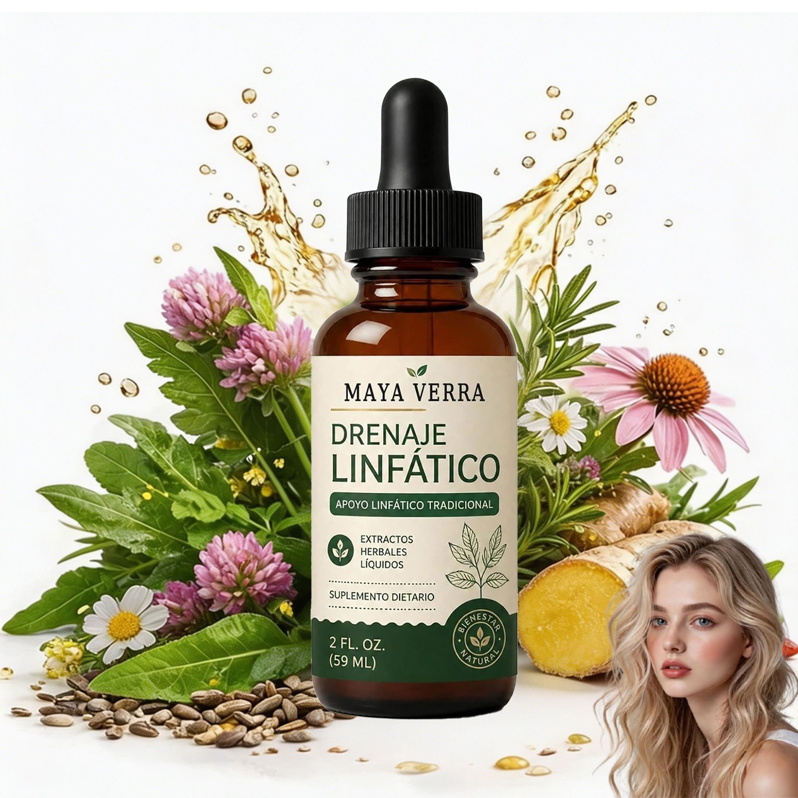 Mayaverra Drenaje Linfático Gotas Suplemento Natural Desintoxicación Corporal