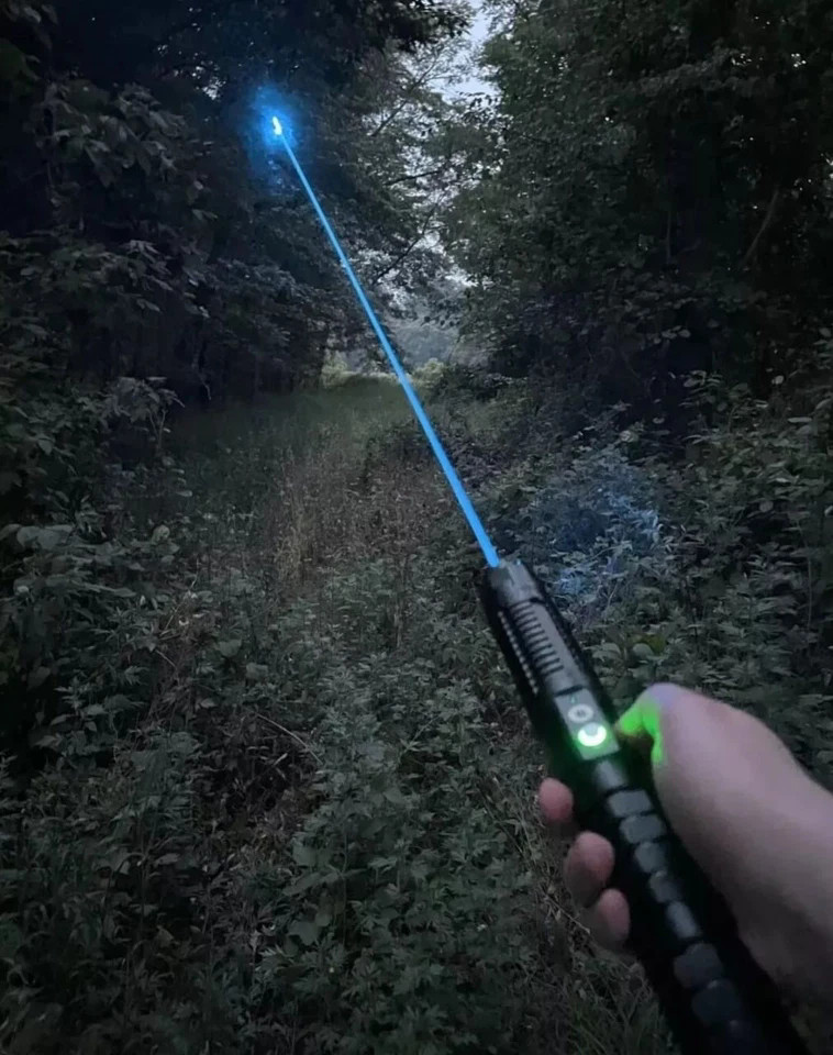488nm Adjustable Focus Cyan Laser Pointer Light Visible Beam Laser Flashight US