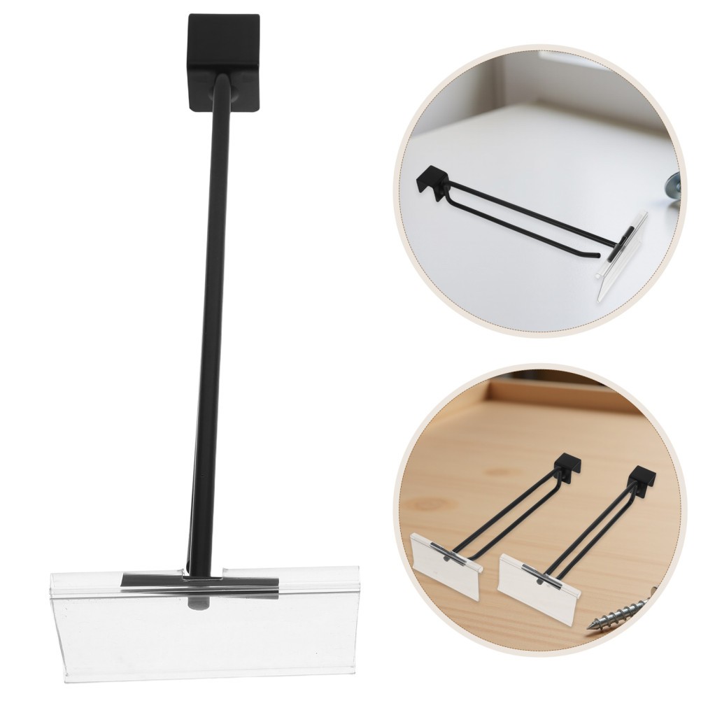 2 Pcs Price Sign Hook for Retail Grid Wall Merchandise Display Clip Holder