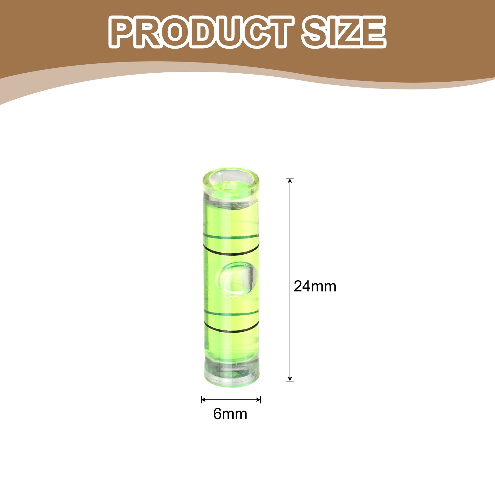 30pcs 24x6mm Small Cylindrical Bubble Level Vials Levels Measuring Tools]
