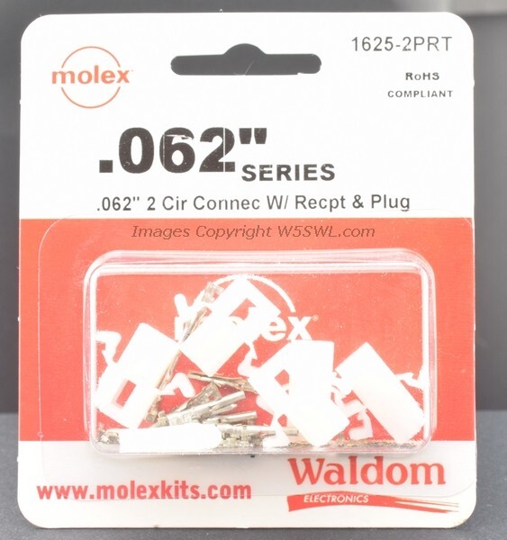 Molex Waldom 1625-2PRT 2 Circuit .062 Connectors Male Female Contacts