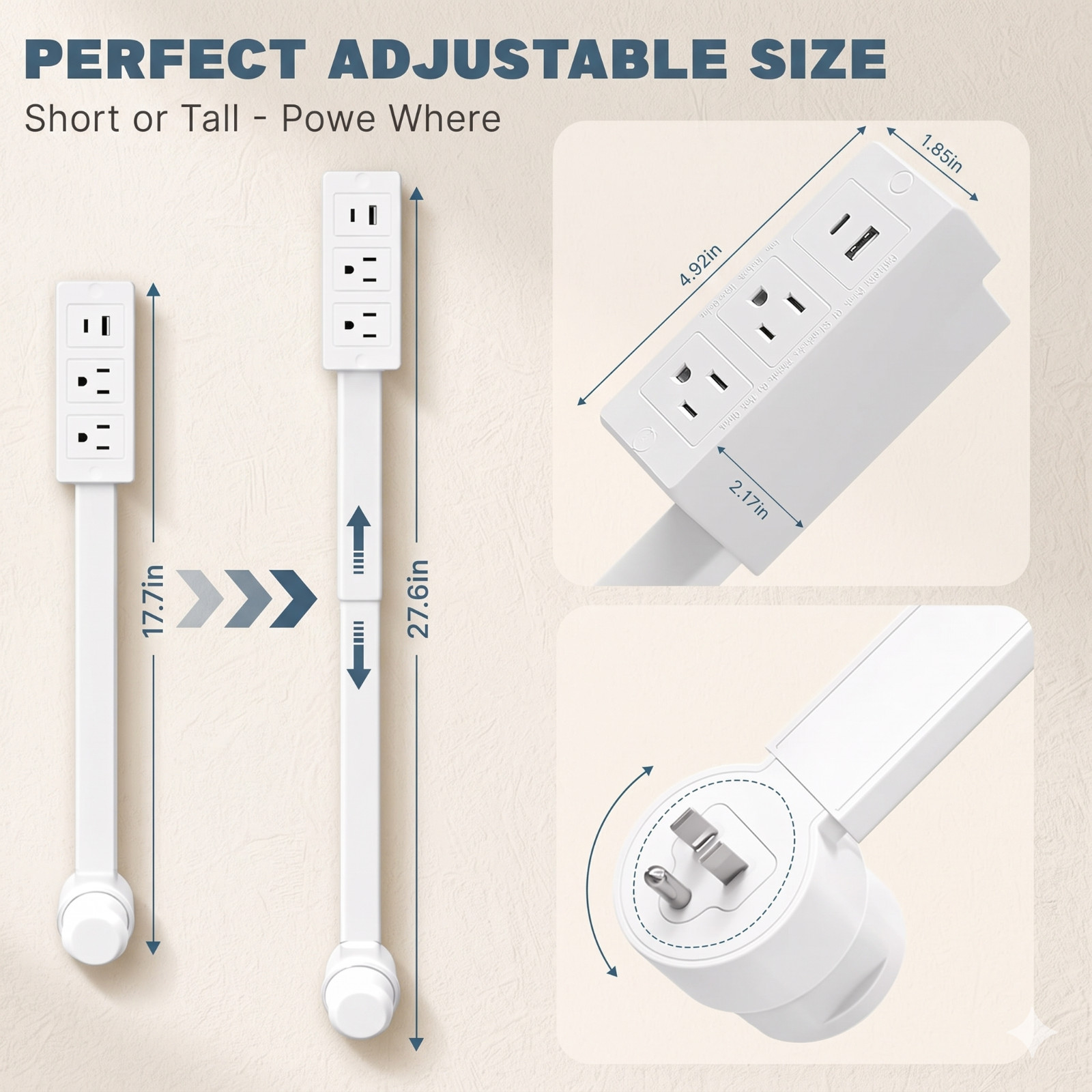 Electrical Outlet Extender Stick – Extendable Wall Outlet Extension for Hard