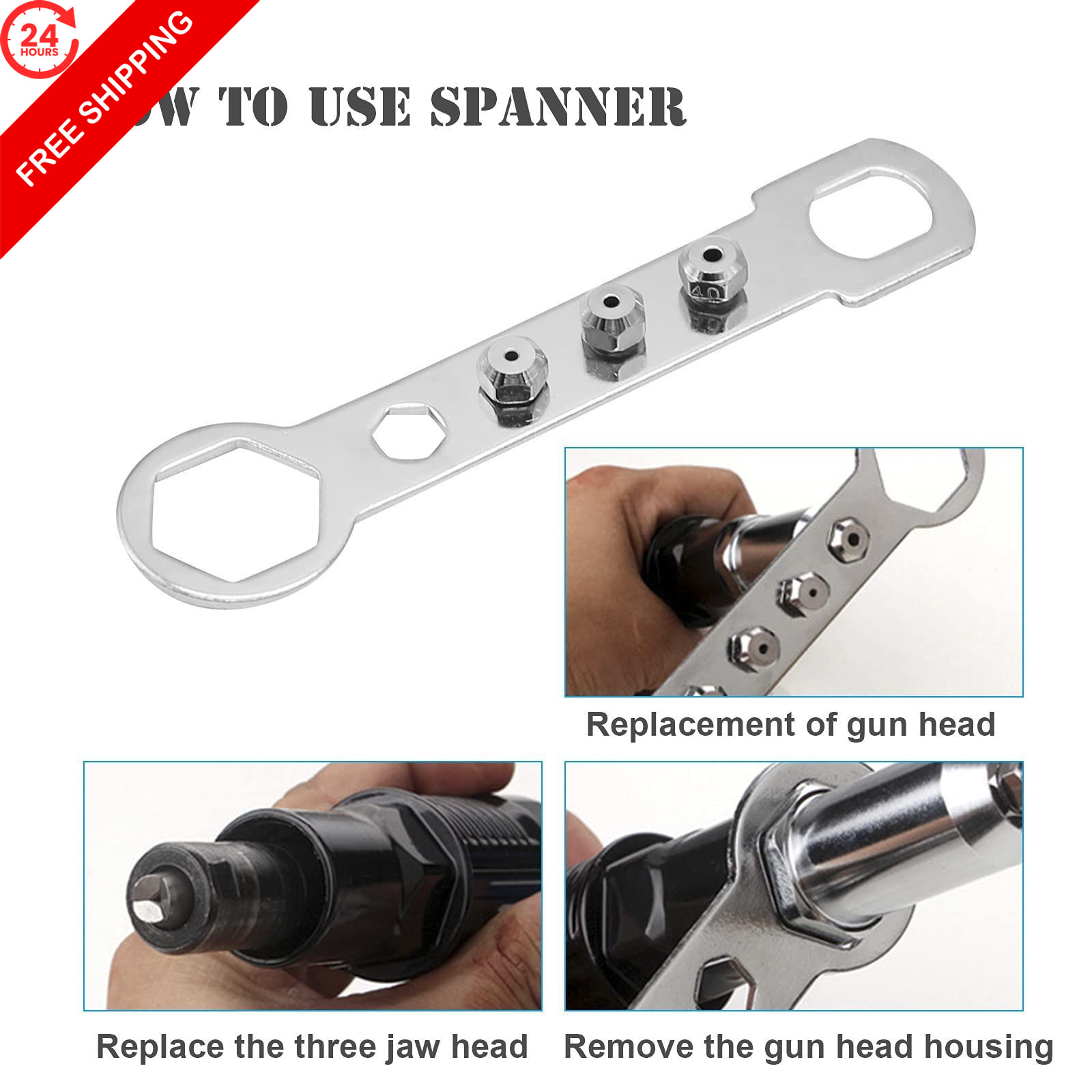 Vkinman Pop Rivet Gun Adapter Kit, Professional normal, Black