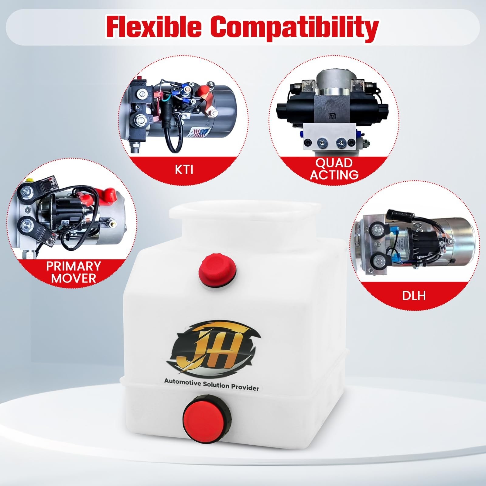 4 Quart Poly Power Unit Reservoir for Hydraulic Systems, Polyethylene Flat Bo...