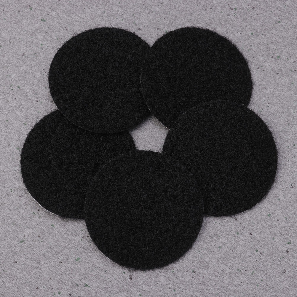 12Pcs Durable Round Hook Loop Tape Dots Self Adhesive for Mounting Black