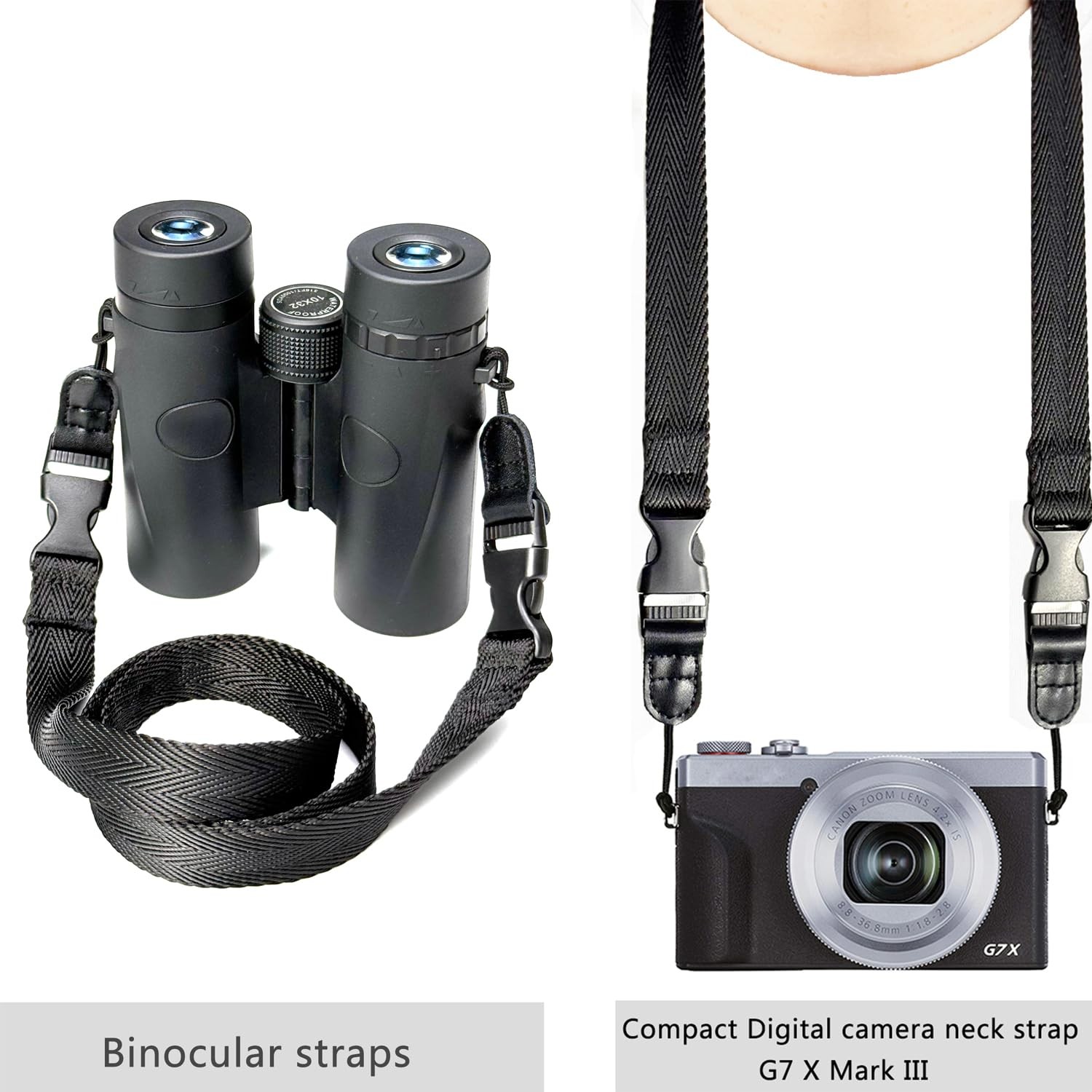 Camera Neck Straps Short,Binocular Strap with Quick Release Buckle,Washable,B...