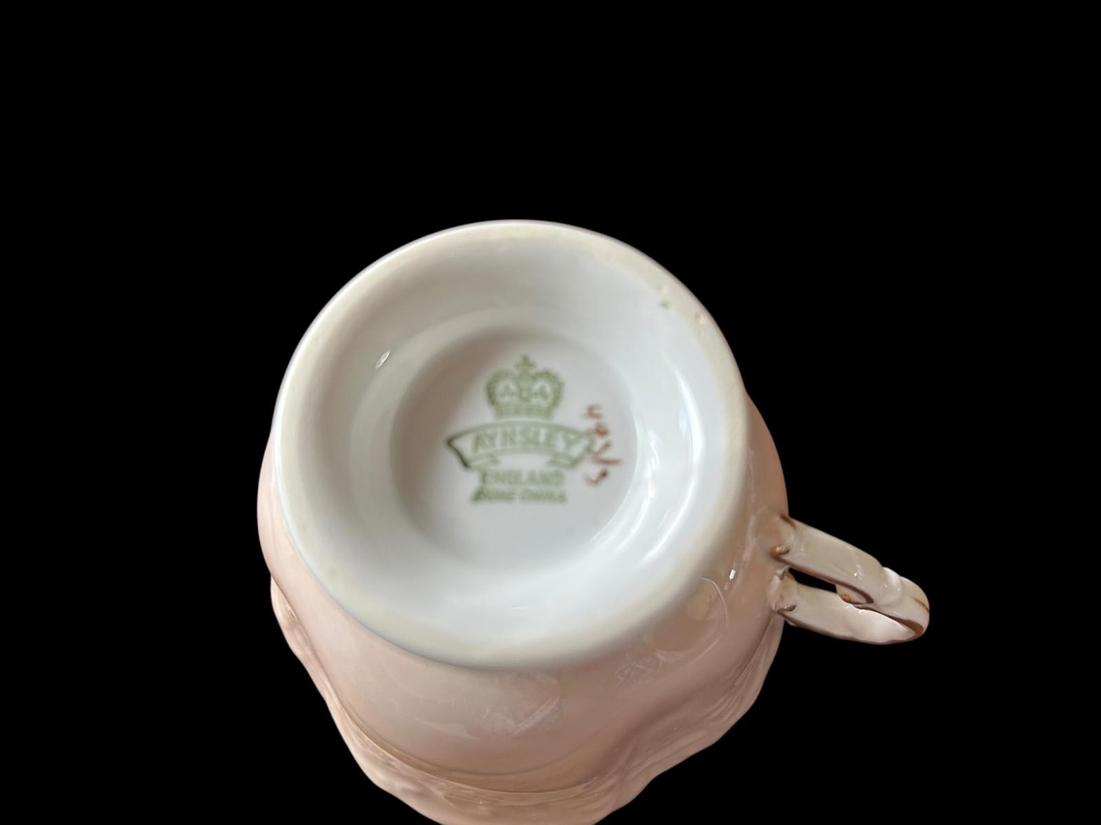 Vintage Porcelain Tea Cup/Saucer Set w Scenic Tree Design Aynsley Bluebell Time