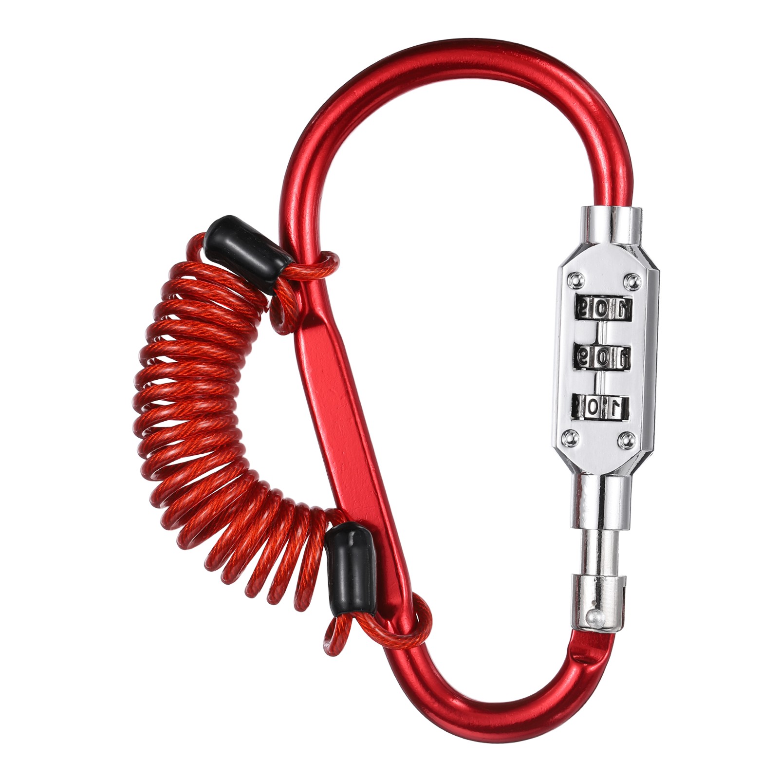 3.3Ft Security Cable Lock Steel Safety Cable with 4.8" Combination Lock Red