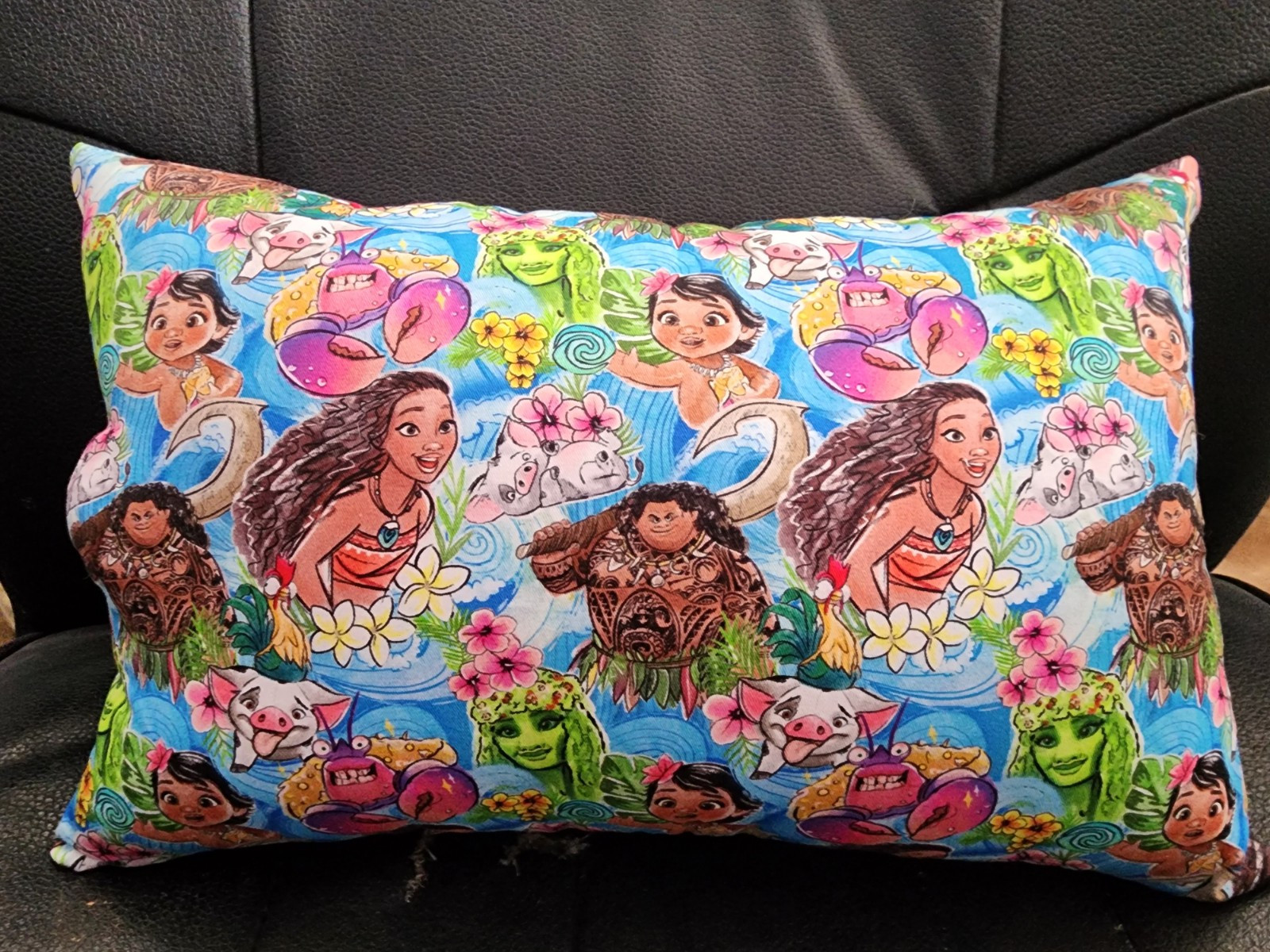NEW Handmade Moana The Movie Colorful Kids Travel throw Nap pillow 13"X8"