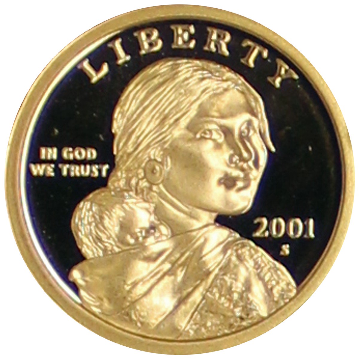2001 -S Proof Dollar American Indian Sacagawea Gem Deep Cameo Coin