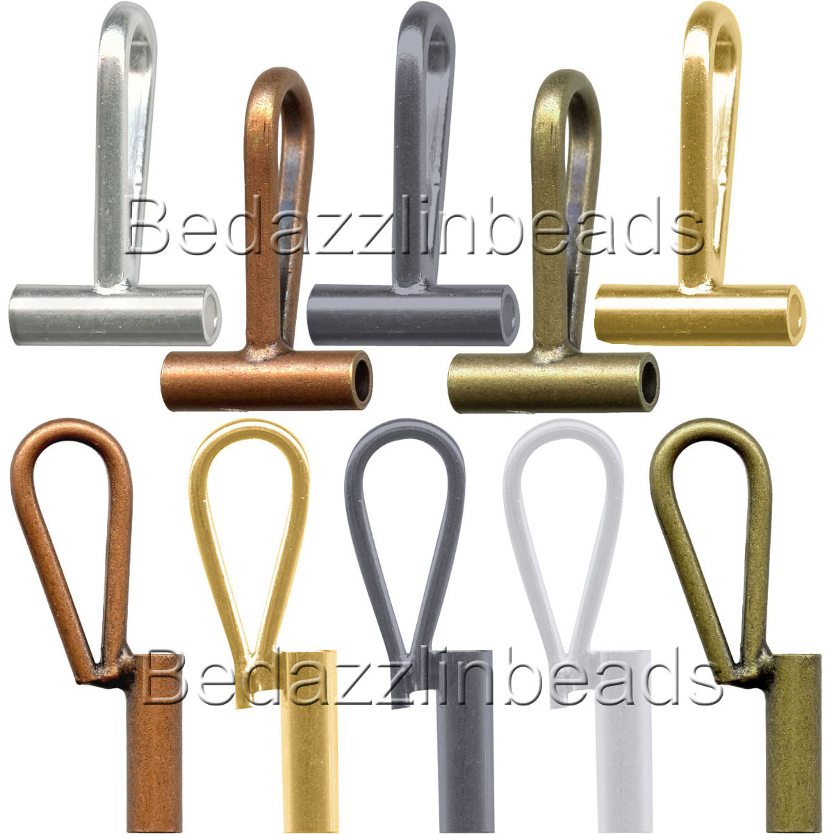 Lot of 10 Plated Brooch Converters for Changing Brooches and Pins to Pendants