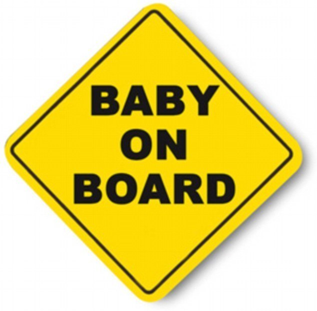 Signs # 14 - 8 x 10 Tee Shirt Iron On Transfer Baby on Board (maternity shirt)