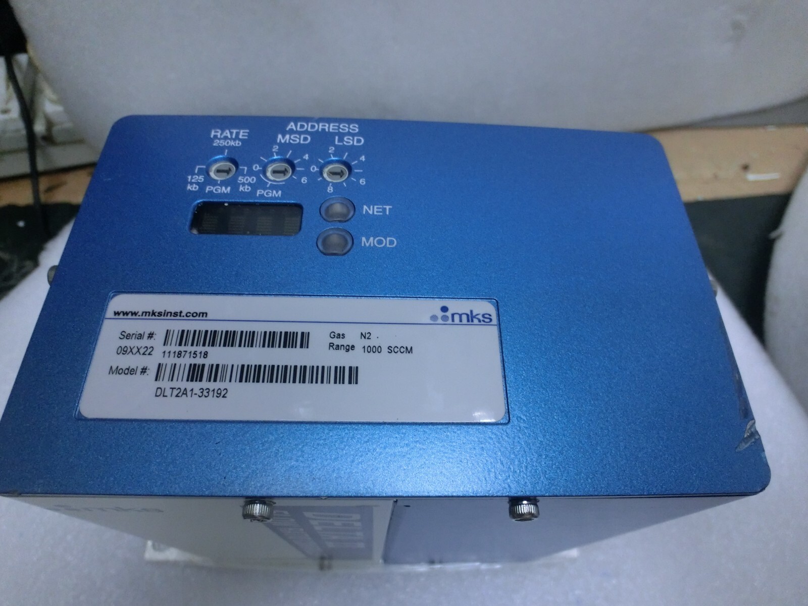 MKS DLT2A1-33192 Flow Ration Controller,N2 1000sccm,Unused,US+9353