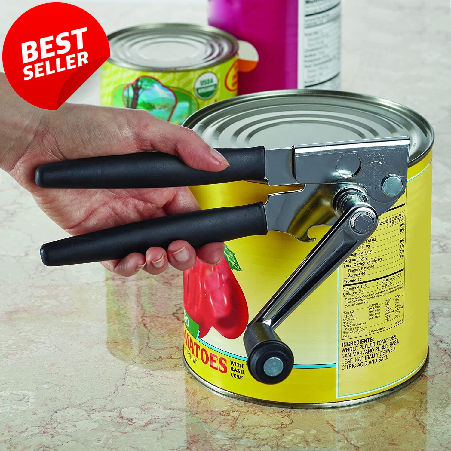 Commercial Can Opener Heavy Duty Crank Handle Ergonomic Cushioned Grip - US