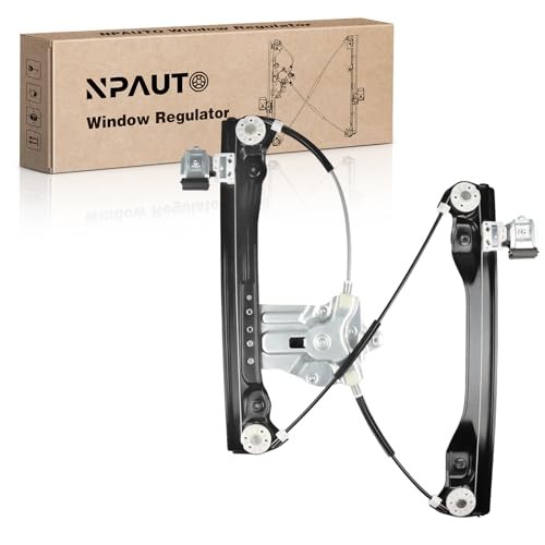 NPAUTO Front Right Passenger Side Power Window Regulator with (2-Pin Motor)