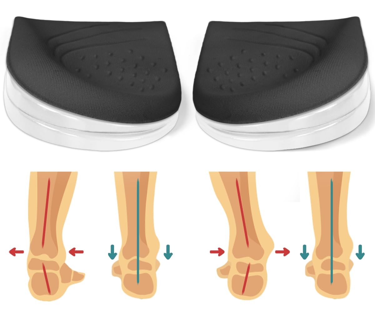 3 Layers Adjustable Heel Wedge Inserts for Supination & Pronation Correction,...