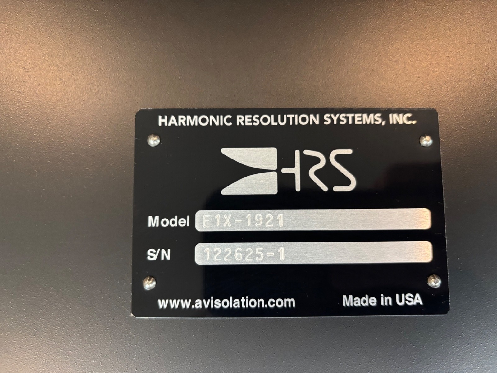 HRS E1X-1921 (Red RD) Audio Isolation Base (Harmonic Resolution Systems) - Black