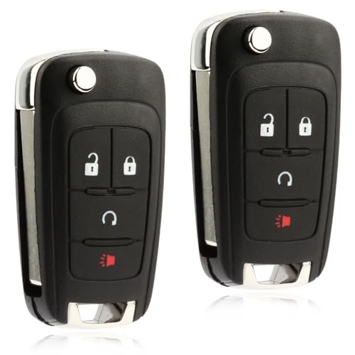 2X  Keyless Entry Remote Start Car Flip Key Fob Control 4-Button Two