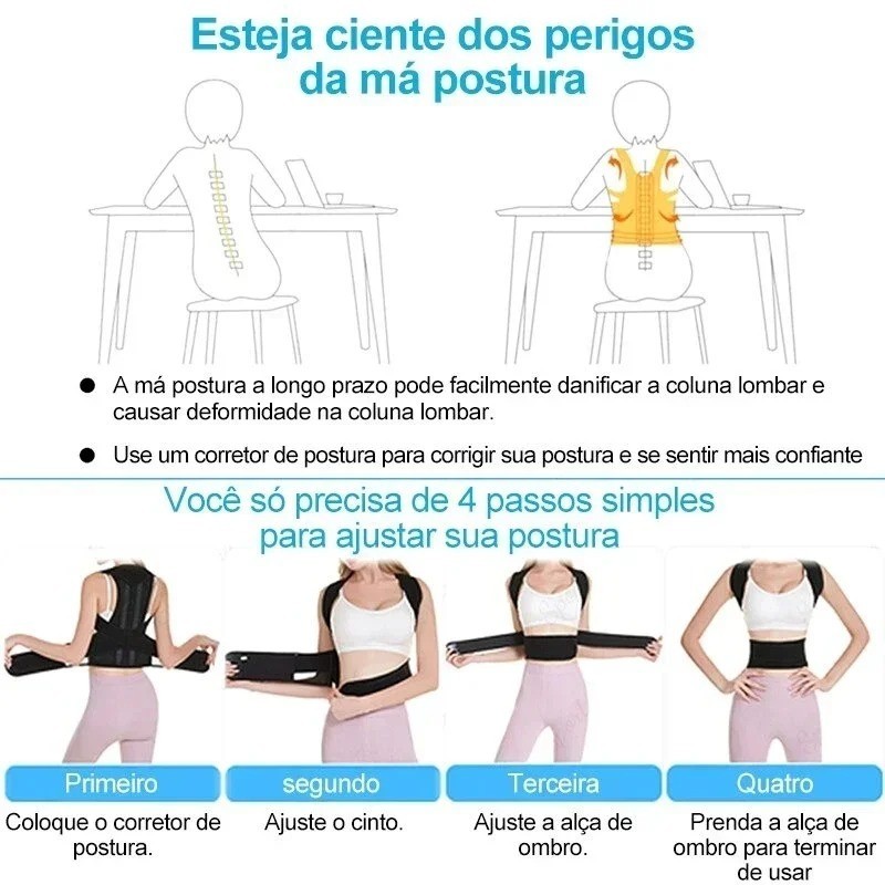 Adjustable Posture Corrector Low Back Support Shoulder Brace Belt for Men Women