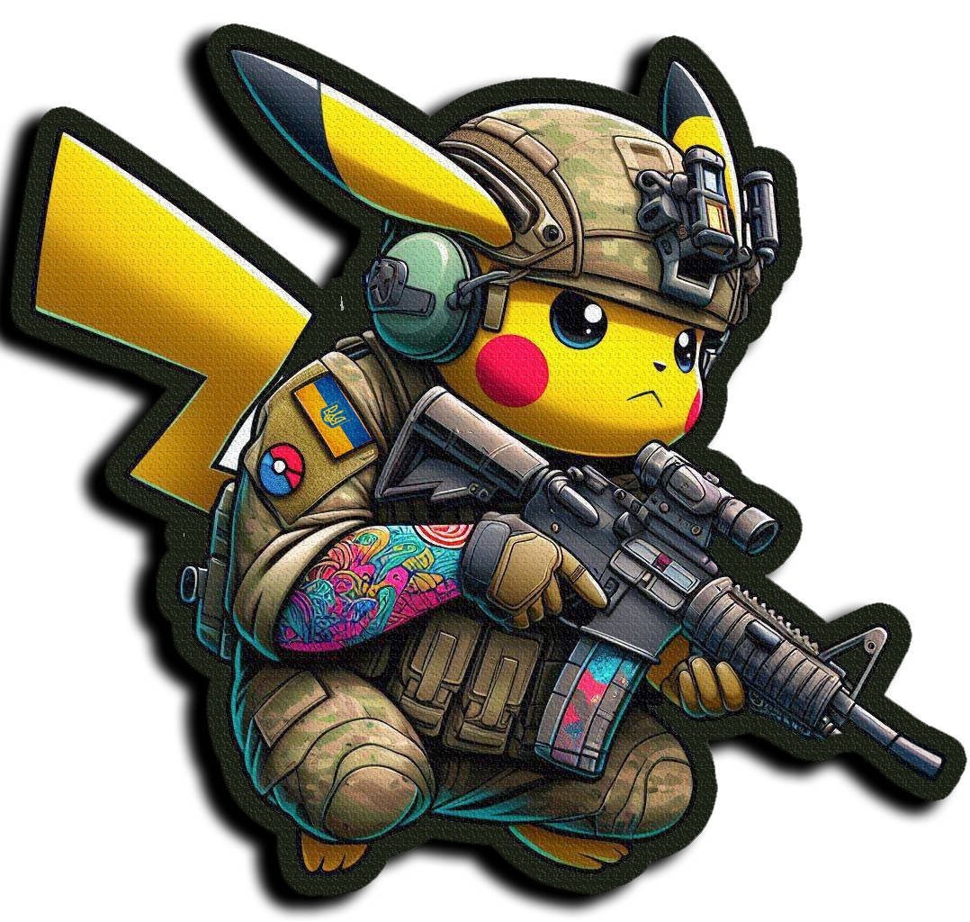 Ukraine Military Army Morale patch "Battle Pikachu"