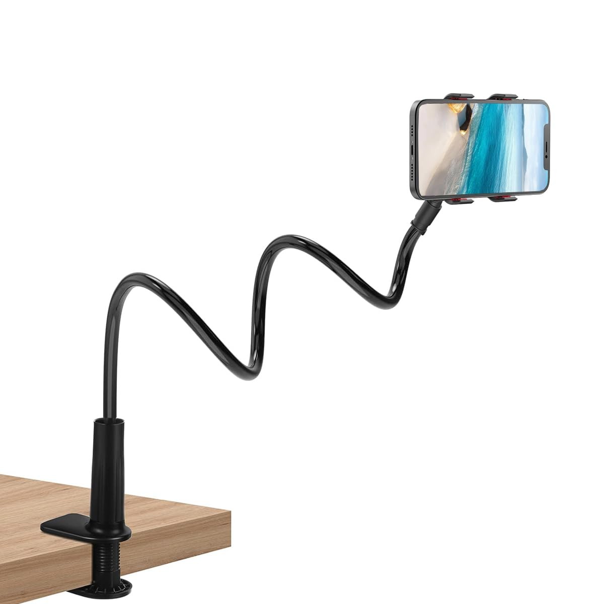 Soporte para teléfono para cama, soporte ajustable con clip de cuello de cisne