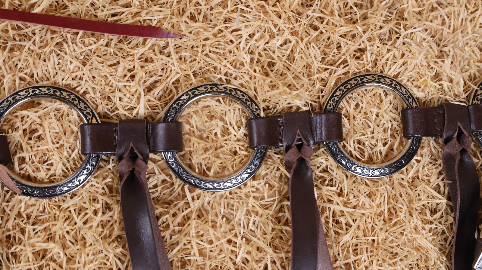 MOUSM Ring One Ear Headstall & Breast Collar Tack Set - Metallic Brown Leather