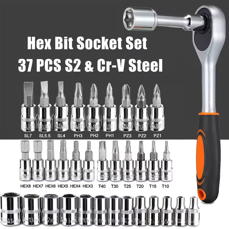 46PCS Socket Wrench Set – Ratchet & Torque Combo for Auto/Moto Repair