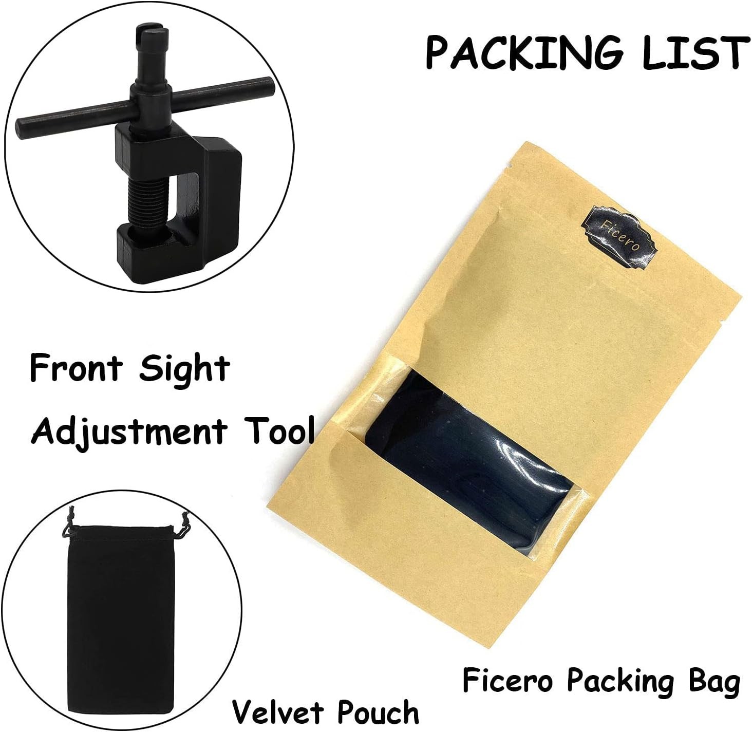 Front Sight Adjustment Tool, 7.62x39mm Adjust Windage & Elevation Black