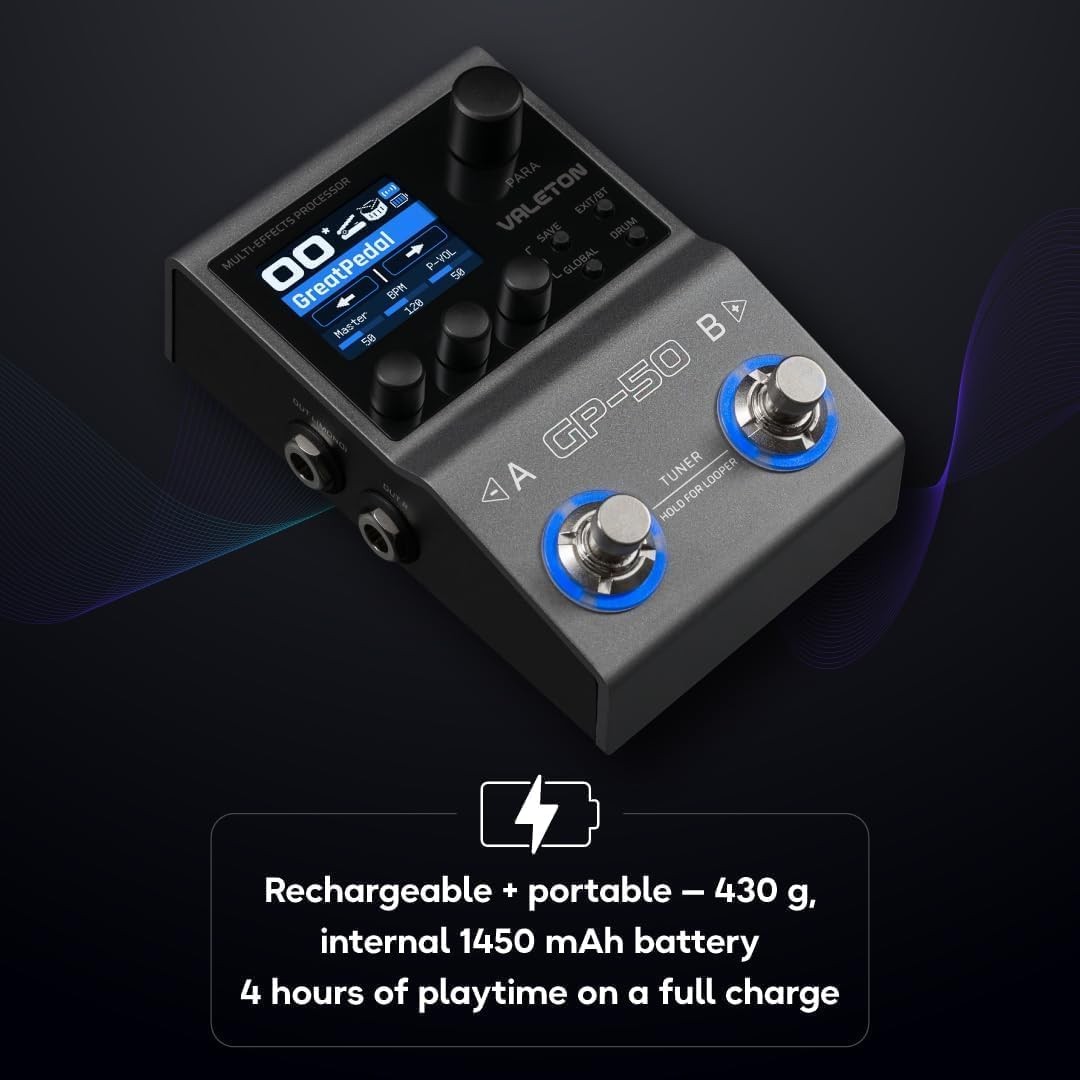 Valeton GP-50 Multi-Effects Processor | NAM & IR Loader for Guitar/Bass