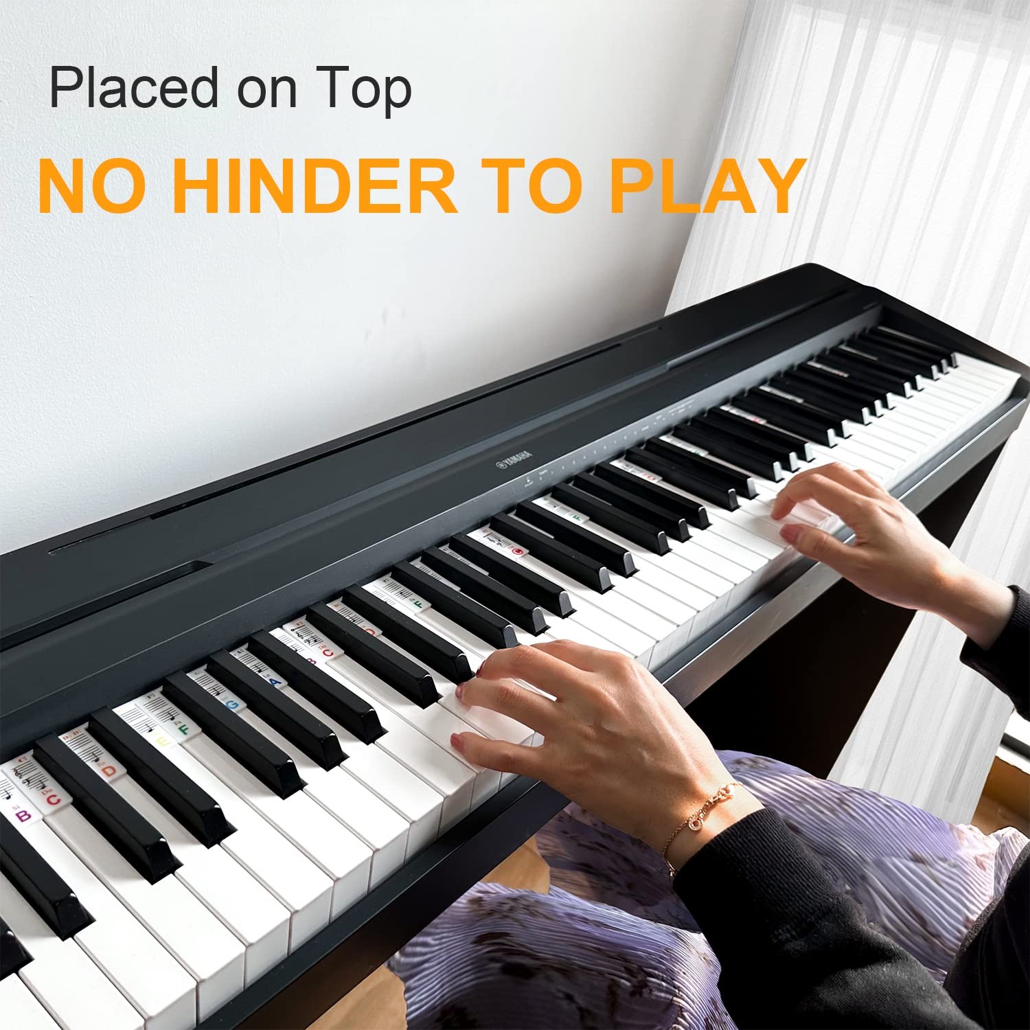 Removable Silicone Piano Keyboard Note Labels for 88 Key Full Size